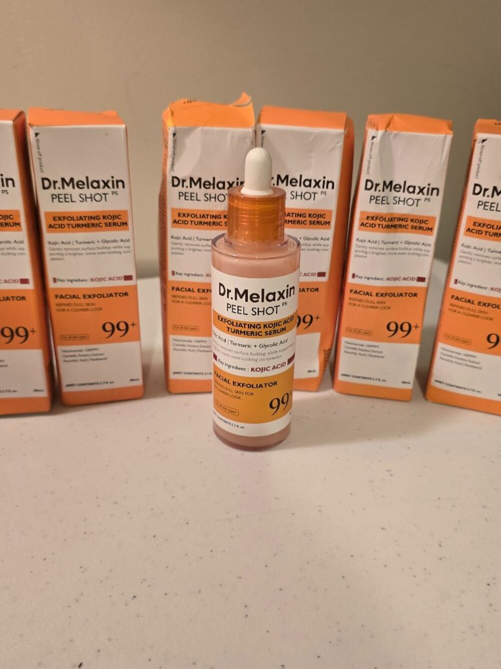 Bundle Dr. Melaxin Peel Shot PS Exfoliating Kojic Acid Turmeric Serum 2.7 oz X 7